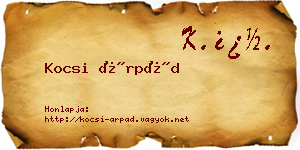 Kocsi Árpád névjegykártya