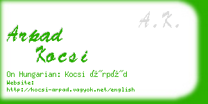 arpad kocsi business card